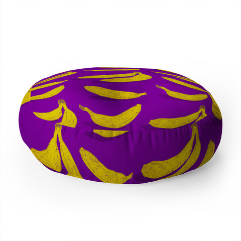 Evgenia Chuvardina Bright bananas Floor Pillow Round