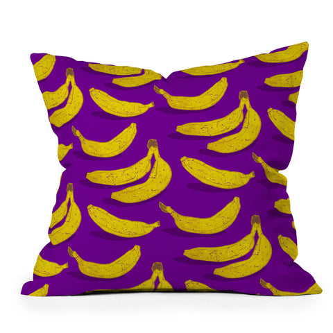 Evgenia Chuvardina Bright bananas Throw Pillow