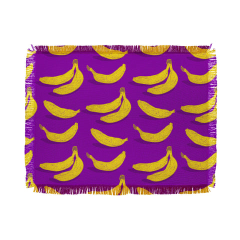Evgenia Chuvardina Bright bananas Throw Blanket