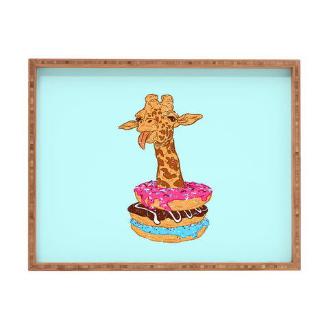 Evgenia Chuvardina Donuts giraffe Rectangular Tray