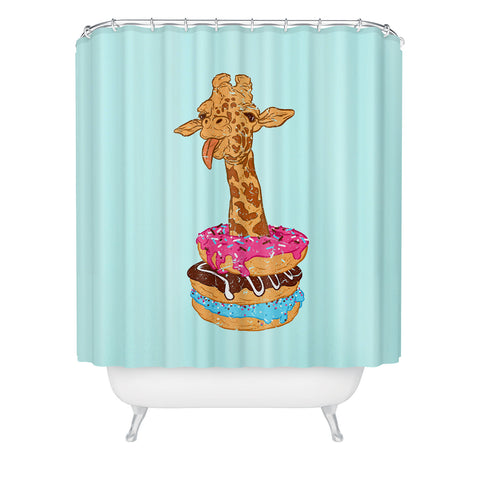 Evgenia Chuvardina Donuts giraffe Shower Curtain