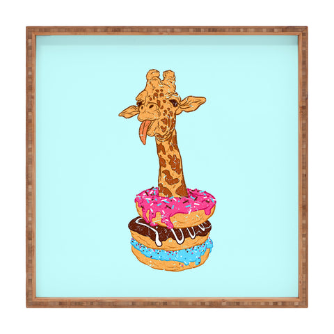 Evgenia Chuvardina Donuts giraffe Square Tray