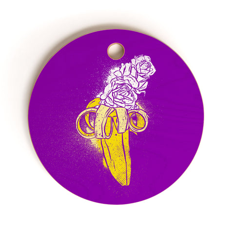Evgenia Chuvardina Floral banana Cutting Board Round