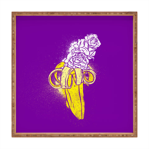 Evgenia Chuvardina Floral banana Square Tray