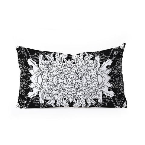 Evgenia Chuvardina Flowers black and white Oblong Throw Pillow