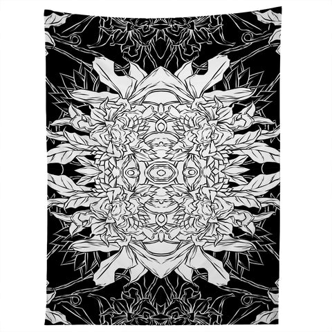 Evgenia Chuvardina Flowers black and white Tapestry