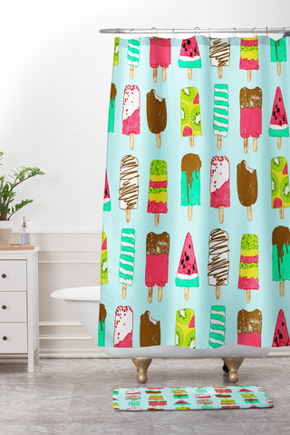 Evgenia Chuvardina Ice Cream Time Shower Curtain And Mat
