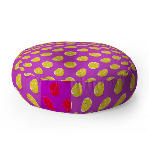 Evgenia Chuvardina Juicy lemon Floor Pillow Round