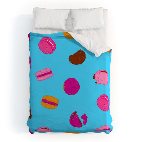 Evgenia Chuvardina Kawaii french macarons Duvet Cover