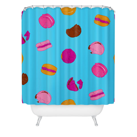 Evgenia Chuvardina Kawaii french macarons Shower Curtain