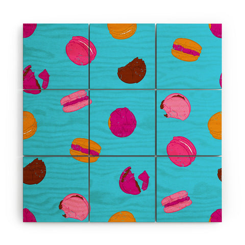 Evgenia Chuvardina Kawaii french macarons Wood Wall Mural