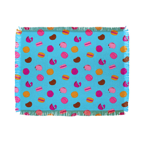 Evgenia Chuvardina Kawaii french macarons Throw Blanket