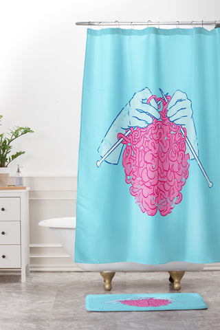 Evgenia Chuvardina Knitting a brain Shower Curtain And Mat