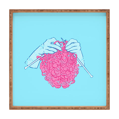 Evgenia Chuvardina Knitting a brain Square Tray
