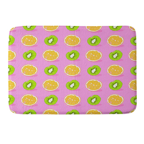 Evgenia Chuvardina Orange and kiwi Memory Foam Bath Mat