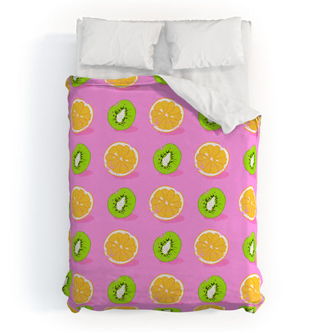 Evgenia Chuvardina Orange and kiwi Duvet Cover