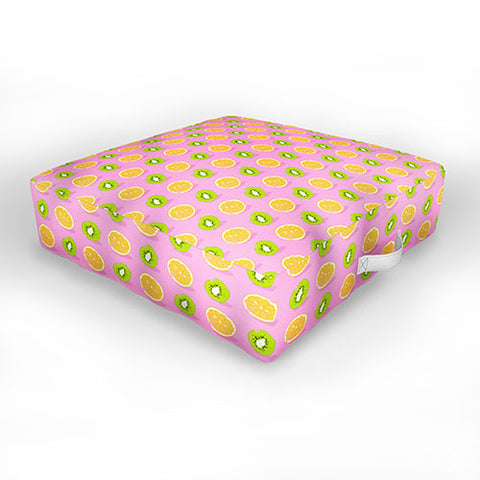 Evgenia Chuvardina Orange and kiwi Outdoor Floor Cushion