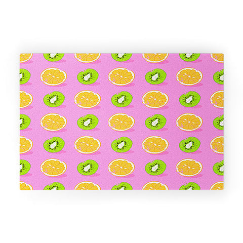 Evgenia Chuvardina Orange and kiwi Welcome Mat