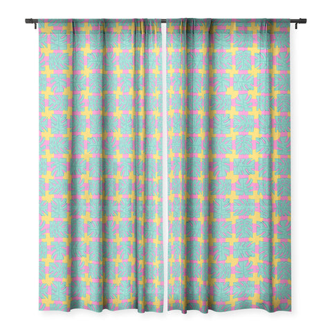 Evgenia Chuvardina Party palms Sheer Window Curtain