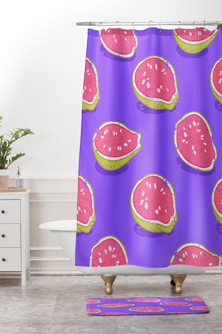 Evgenia Chuvardina Pink guava Shower Curtain And Mat
