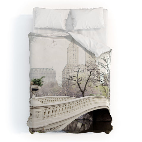 Eye Poetry Photography Bow Bridge in Central Park Duvet Cover