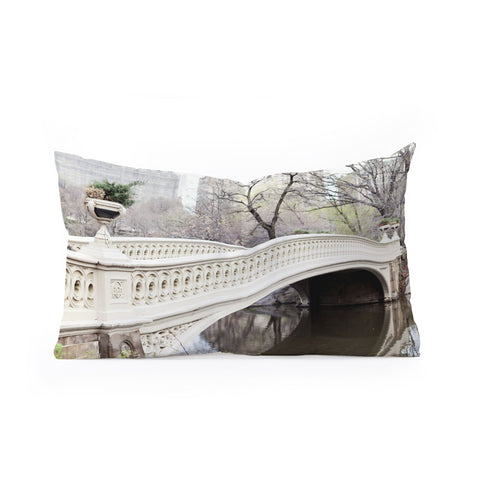 Eye Poetry Photography Bow Bridge in Central Park Oblong Throw Pillow