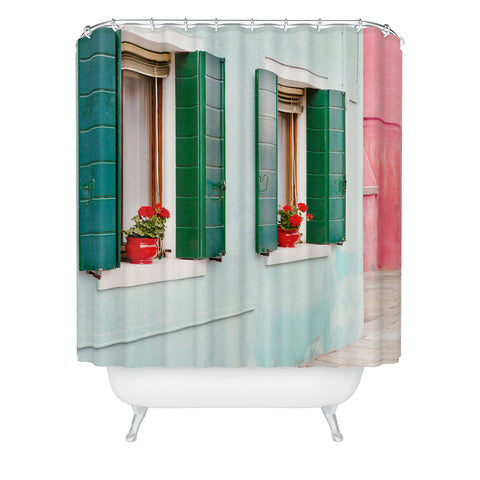Eye Poetry Photography Burano Pastels Italy Shower Curtain