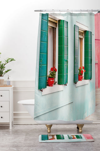 Eye Poetry Photography Burano Pastels Italy Shower Curtain And Mat