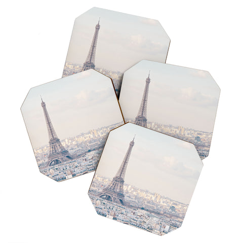 Eye Poetry Photography Paris Skyline Eiffel Tower View Coaster Set