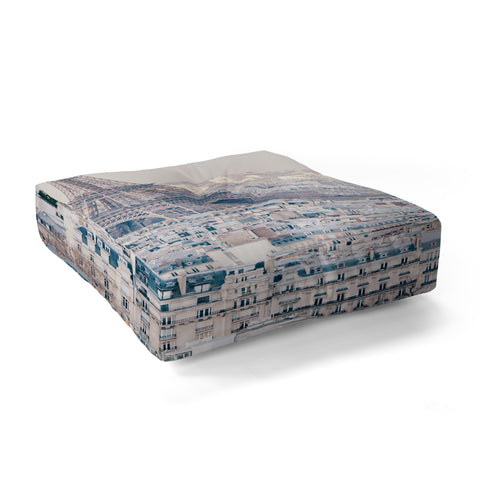 Eye Poetry Photography Paris Skyline Eiffel Tower View Floor Pillow Square