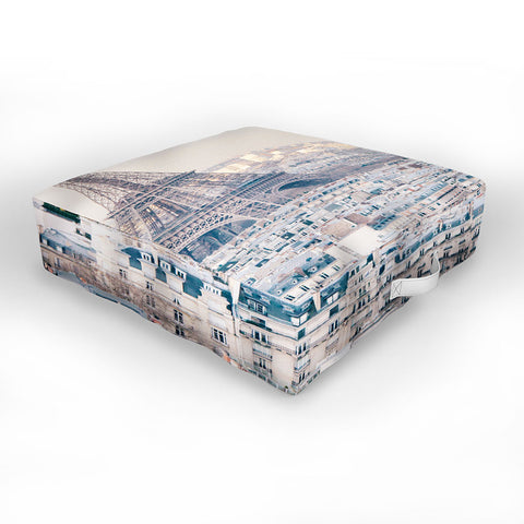 Eye Poetry Photography Paris Skyline Eiffel Tower View Outdoor Floor Cushion