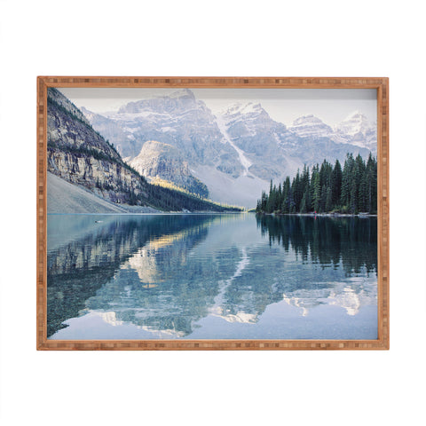 Eye Poetry Photography Sunrise Reflections Moraine Lake Banff Mountain Rectangular Tray