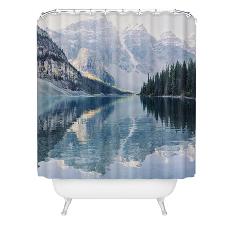 Eye Poetry Photography Sunrise Reflections Moraine Lake Banff Mountain Shower Curtain