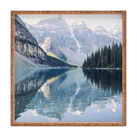 Eye Poetry Photography Sunrise Reflections Moraine Lake Banff Mountain Square Tray