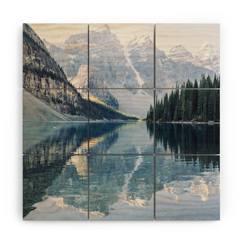 Eye Poetry Photography Sunrise Reflections Moraine Lake Banff Mountain Wood Wall Mural