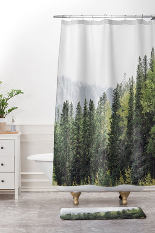 Eye Poetry Photography Treeline Nature and Landscape Shower Curtain And Mat