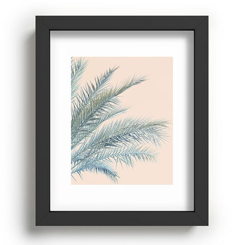 Eye Poetry Photography Tropical Palms on Blush Pink Boho Nature Recessed Framing Rectangle