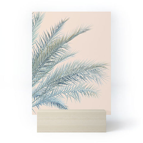 Eye Poetry Photography Tropical Palms on Blush Pink Boho Nature Mini Art Print