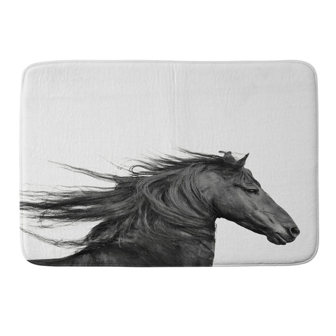Eye Poetry Photography Wild Horse Photography in Black and White Memory Foam Bath Mat