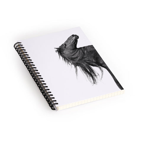 Eye Poetry Photography Wild Horse Photography in Black and White Spiral Notebook