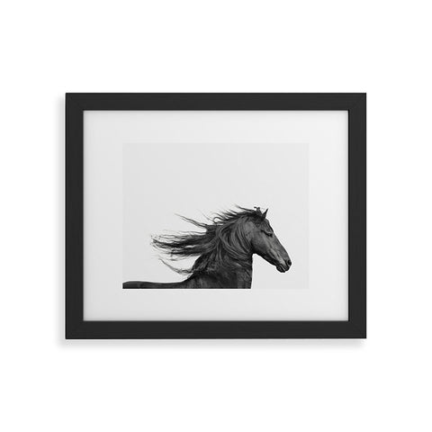 Eye Poetry Photography Wild Horse Photography in Black and White Framed Art Print
