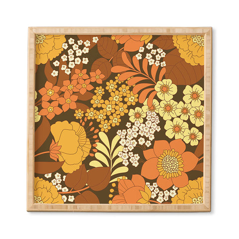 Eyestigmatic Design Brown Yellow Orange Ivory Retro Framed Wall Art