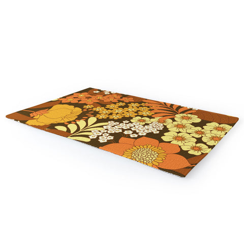 Eyestigmatic Design Brown Yellow Orange Ivory Retro Area Rug