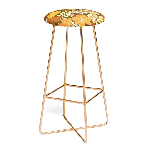 Eyestigmatic Design Brown Yellow Orange Ivory Retro Bar Stool