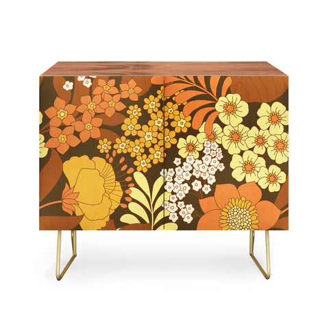 Eyestigmatic Design Brown Yellow Orange Ivory Retro Credenza