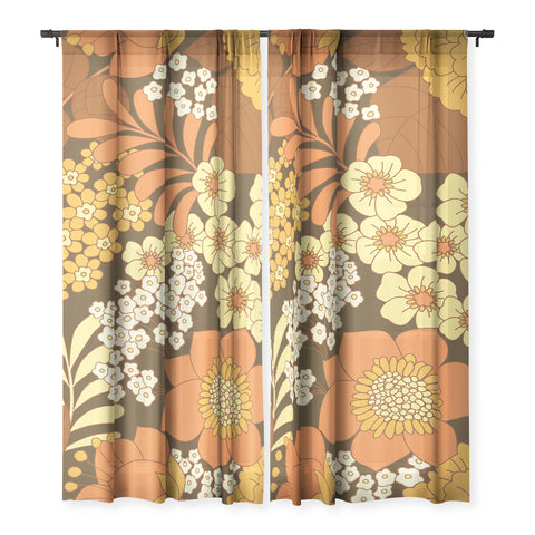 Eyestigmatic Design Brown Yellow Orange Ivory Retro Sheer Non Repeat