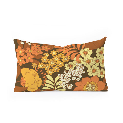 Eyestigmatic Design Brown Yellow Orange Ivory Retro Oblong Throw Pillow