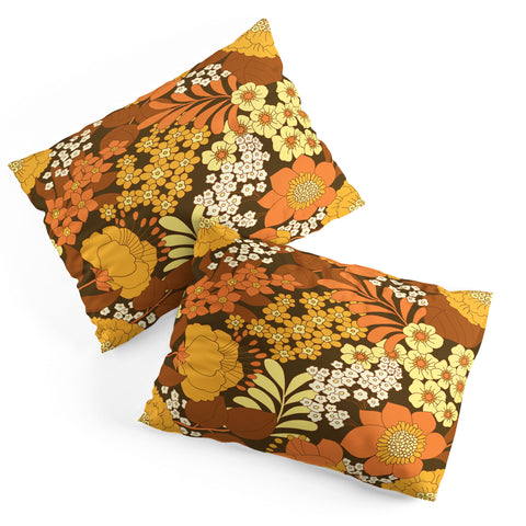 Eyestigmatic Design Brown Yellow Orange Ivory Retro Pillow Shams