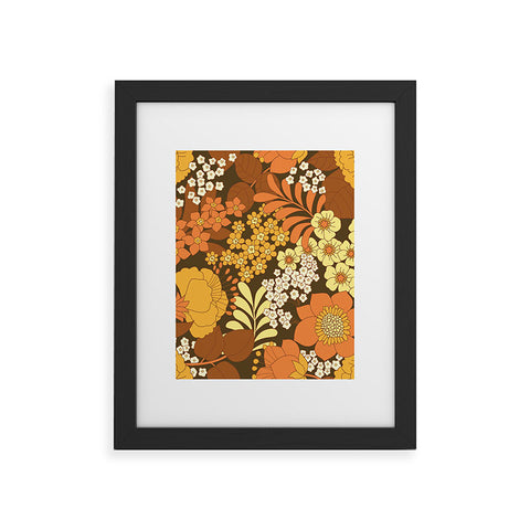Eyestigmatic Design Brown Yellow Orange Ivory Retro Framed Art Print