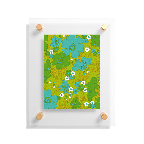 Eyestigmatic Design Green Turquoise and White Retro Floating Acrylic Print